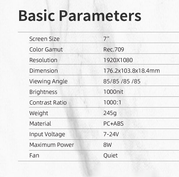 LH7H basic parameters