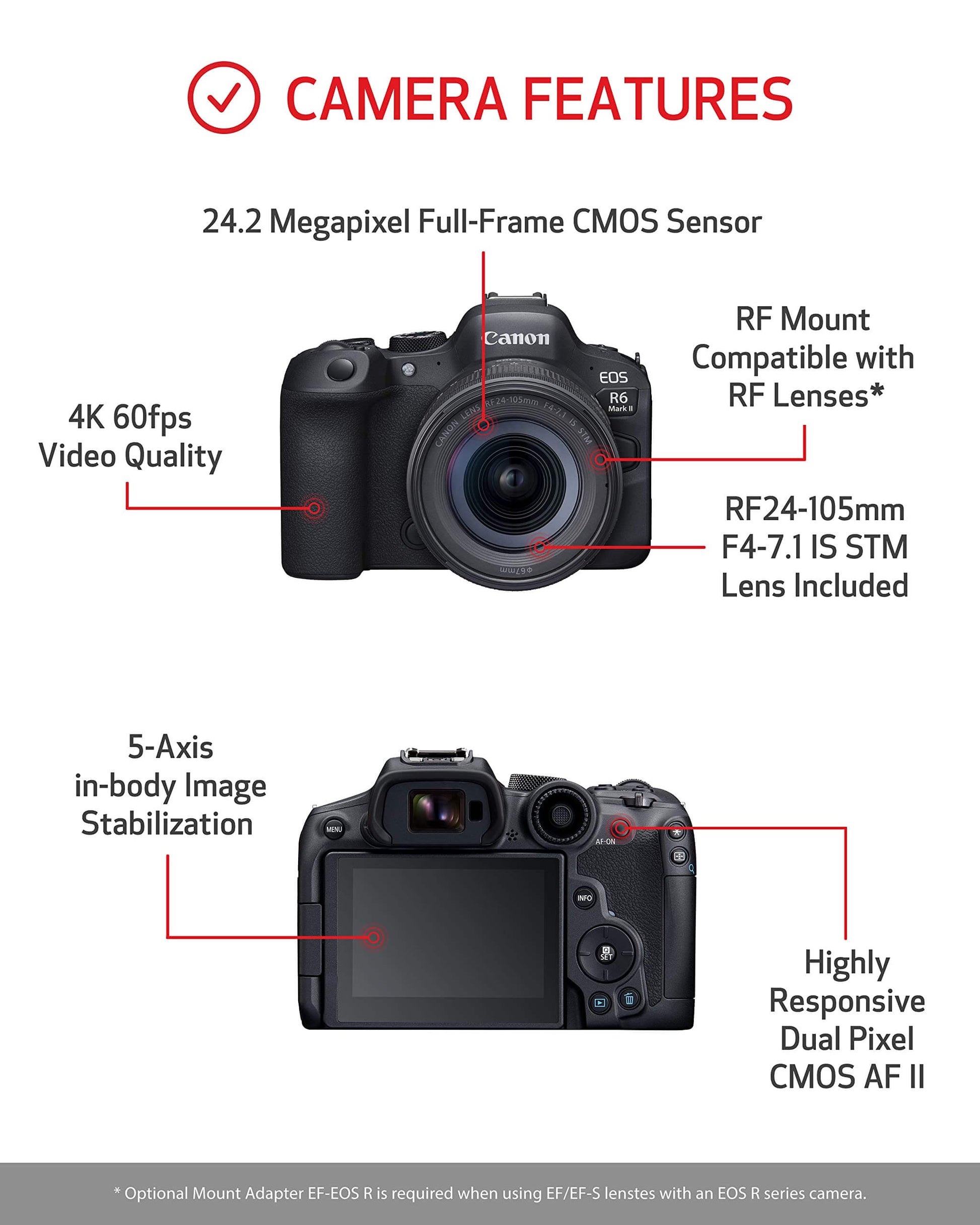 Canon EOS R6 Mark II: 24.2MP, 40FPS Shooting, and Improved